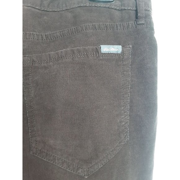 Eddie Bauer Brown Corduroy Boyfriend Fit Slim Leg Women Size 10 Tall Inseam 33" - Picture 8 of 10
